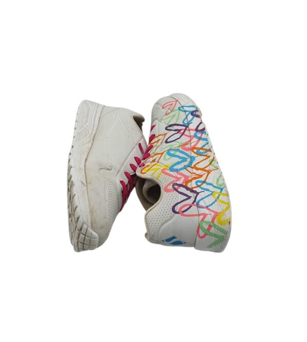 Adidasi dama Skechers 36, imitatie de piele, alb - imagine 4