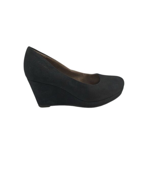 Pantofi dama Tamaris 39, piele intoarsa, negru - imagine 1