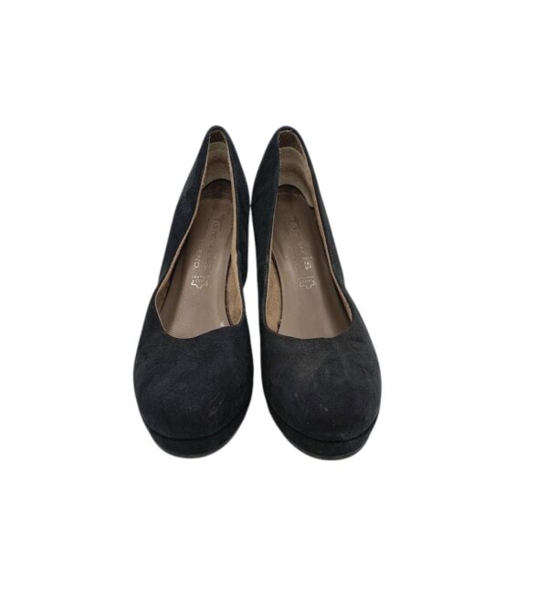 Pantofi dama Tamaris 39, piele intoarsa, negru - imagine 3