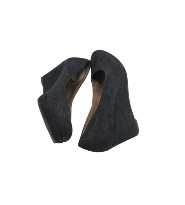Pantofi dama Tamaris 39, piele intoarsa, negru - imagine 4