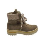Ghete dama Rieker 42, imitatie de piele, bej
