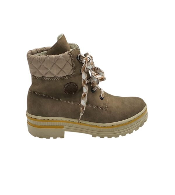 Ghete dama Rieker 42, imitatie de piele, bej - imagine 1