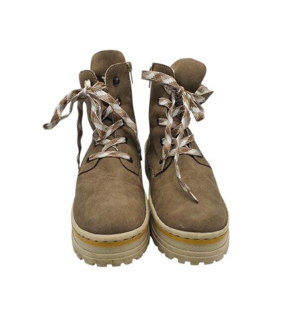 Ghete dama Rieker 42, imitatie de piele, bej - imagine 3