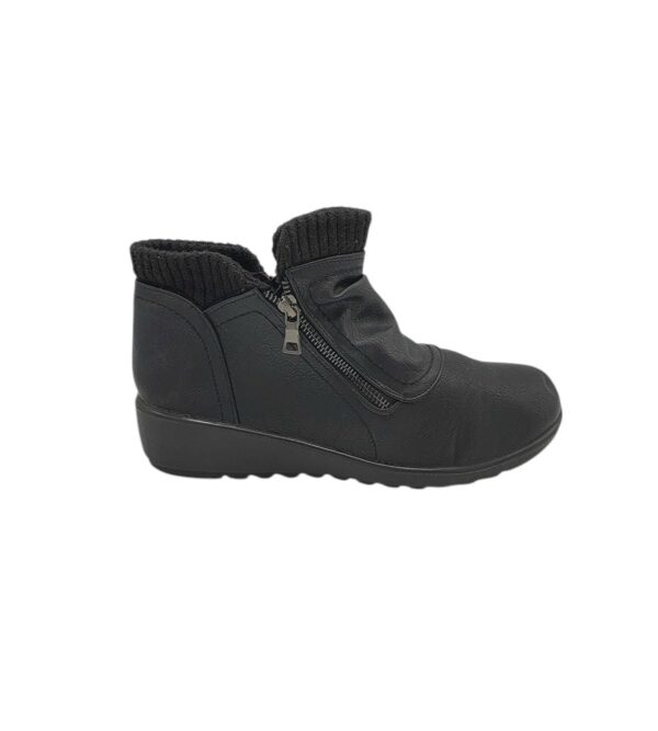 Botine dama Softlites 43, material textil, imitatie de piele, negru - imagine 1