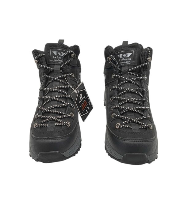 Ghete barbati Axboxing , imitatie de piele, negru gri , îmblanite - imagine 3