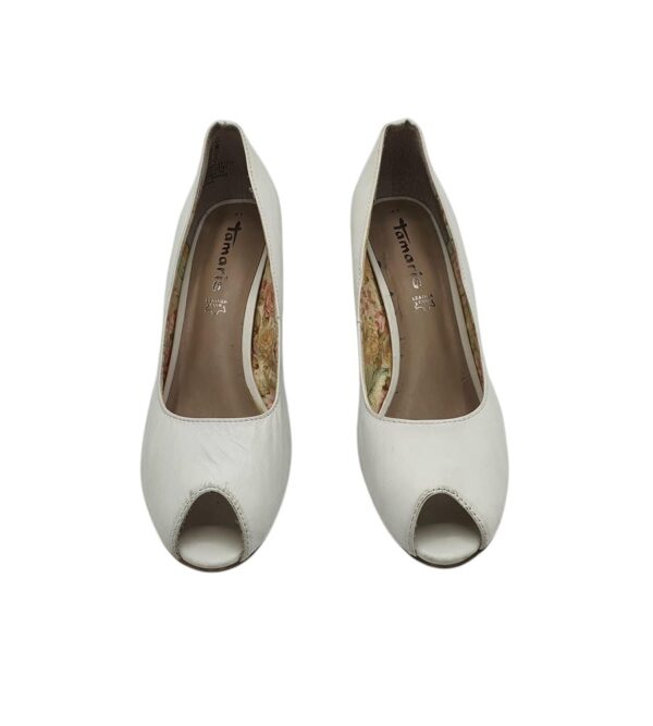 Pantofi dama Tamaris 41, piele, alb - imagine 3