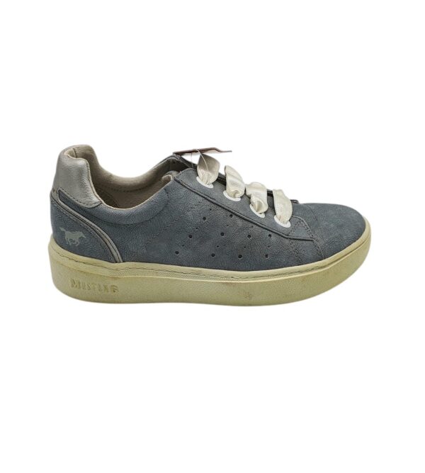 Adidasi dama Mustang 39, imitatie de piele, gri - imagine 1
