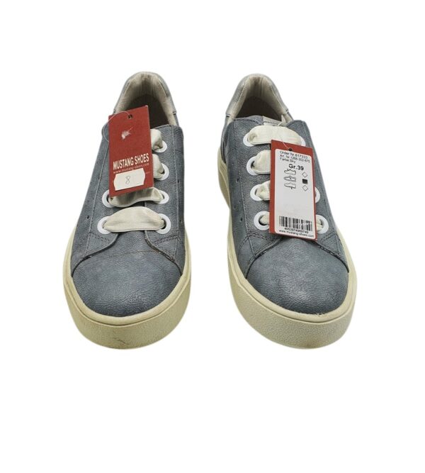 Adidasi dama Mustang 39, imitatie de piele, gri - imagine 3