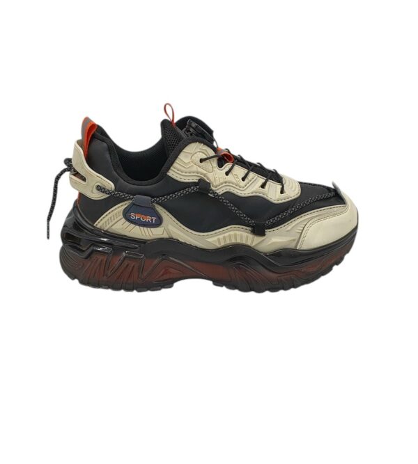 Adidasi barbati Sport 43, imitatie de piele, alb negru - imagine 1