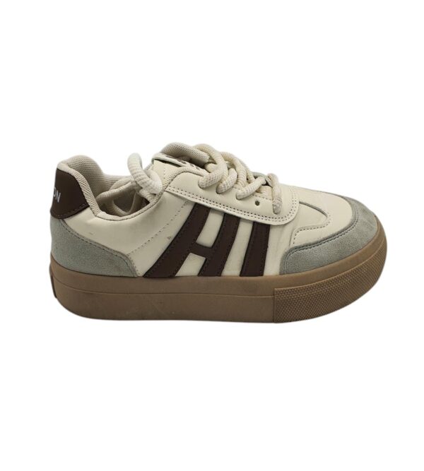 Adidasi dama Fashion 38, imitatie de piele, material textil, alb - imagine 1