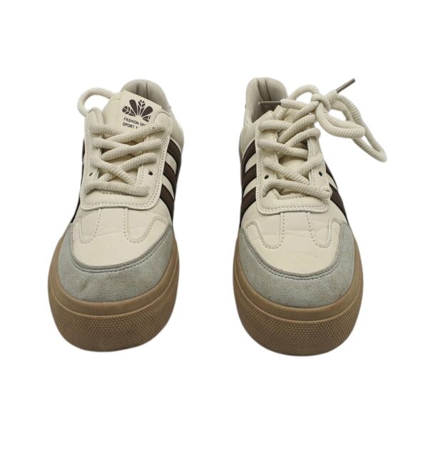 Adidasi dama Fashion 38, imitatie de piele, material textil, alb - imagine 3
