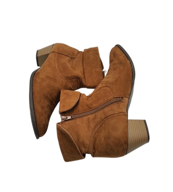 Botine dama 41, material textil, maro - imagine 4