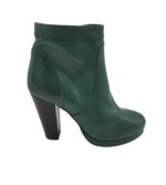 Botine dama Lazamani 39, imitatie de piele, verde