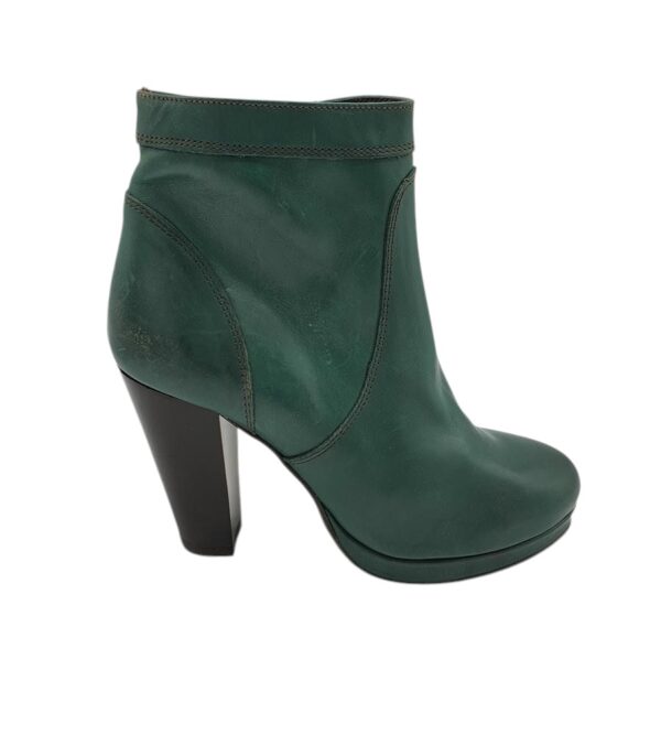 Botine dama Lazamani 39, imitatie de piele, verde - imagine 1