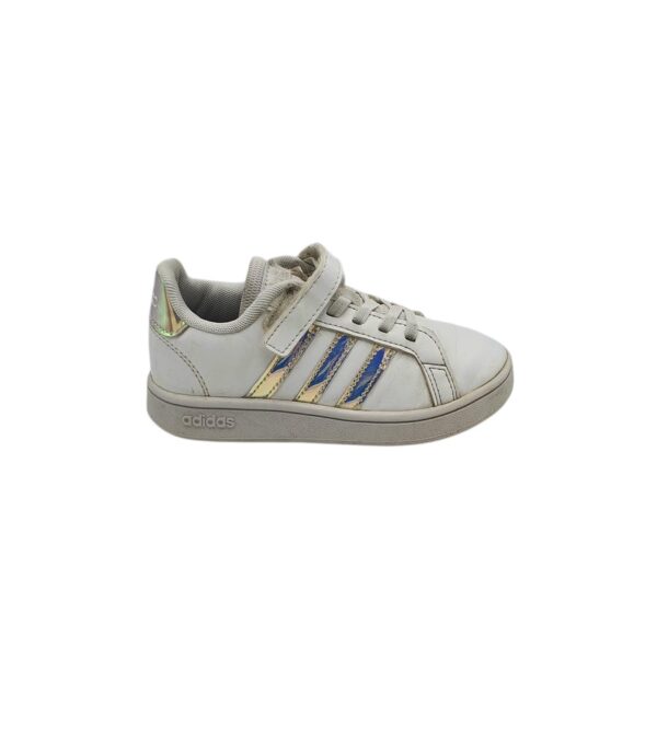 Adidasi copii Adidas 31, imitatie de piele, alb - imagine 1