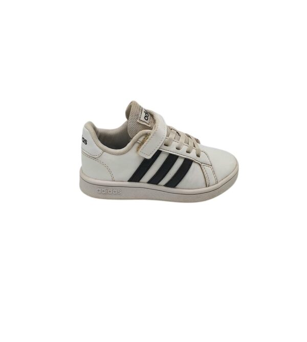 Adidasi copii Adidas 29, imitatie de piele, alb - imagine 1