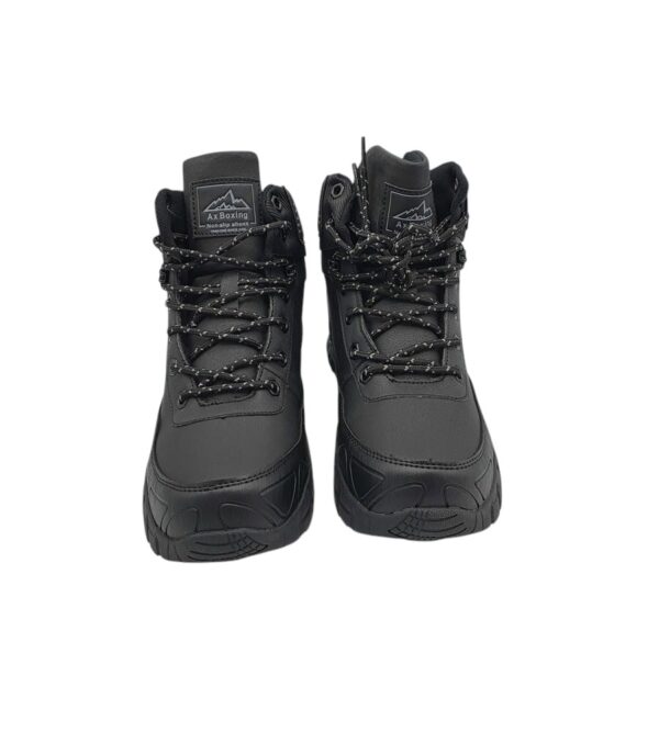 Ghete barbati Axboxing , imitatie de piele, negru gri , - imagine 3