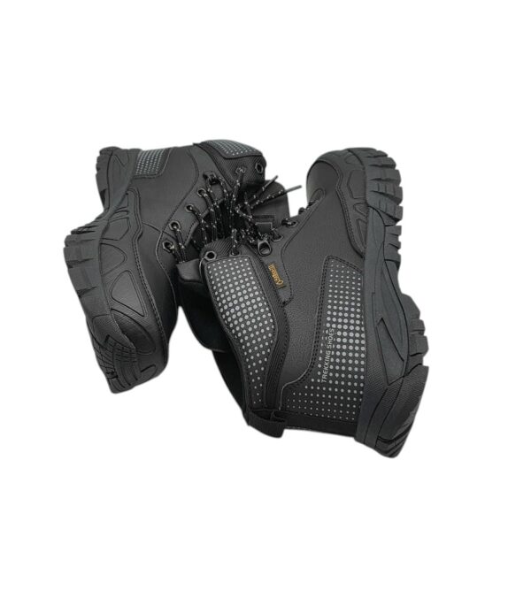 Ghete barbati Axboxing , imitatie de piele, negru gri , - imagine 4