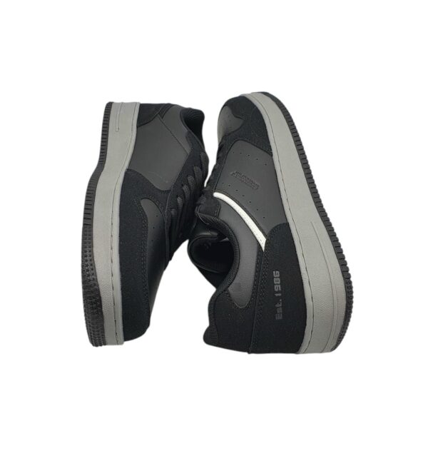 Adidasi barbati Axboxing , material textil, imitatie de piele, negru mat -gri - imagine 4