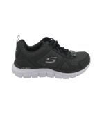 Adidasi barbati Skechers 43, imitatie de piele, material textil, negru gri