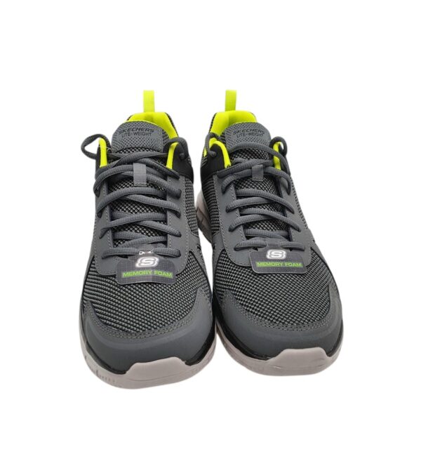 Adidasi barbati Skechers , material textil, imitatie de piele, gri negru - imagine 3