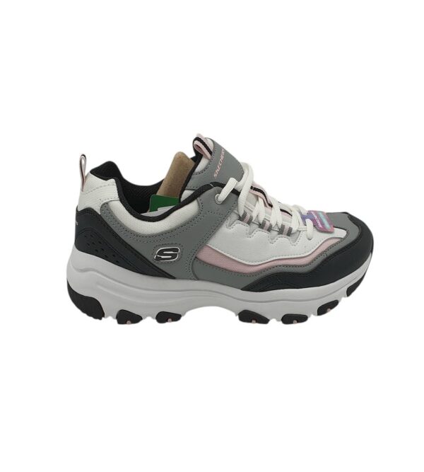 Adidasi dama Skechers 41, imitatie de piele, alb gri - imagine 1