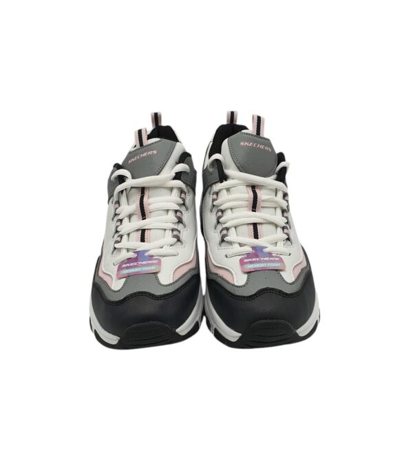 Adidasi dama Skechers 41, imitatie de piele, alb gri - imagine 3