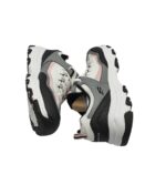 Adidasi dama Skechers 41, imitatie de piele, alb gri - imagine 4