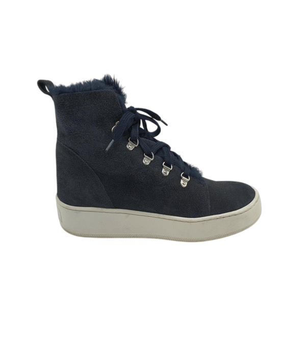Ghete dama Maimai 39, piele intoarsa, albastru, imblanite - imagine 1