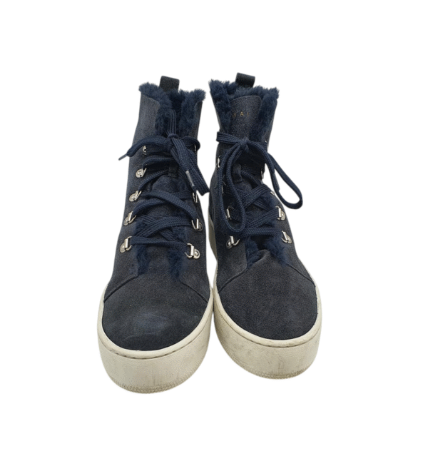 Ghete dama Maimai 39, piele intoarsa, albastru, imblanite - imagine 3