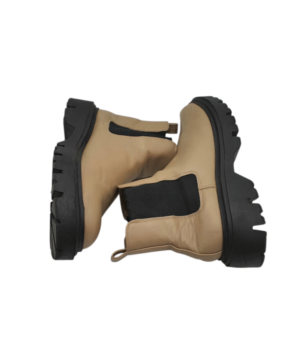 Botine dama Primark 39, imitatie de piele, bej - imagine 4