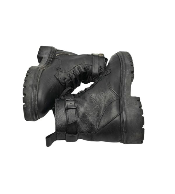 Ghete dama Mng 37, piele, imitatie de piele, negru - imagine 4