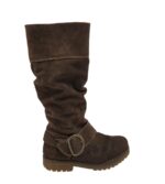 Cizme dama Tamaris 42, piele intoarsa, maro, imblanite
