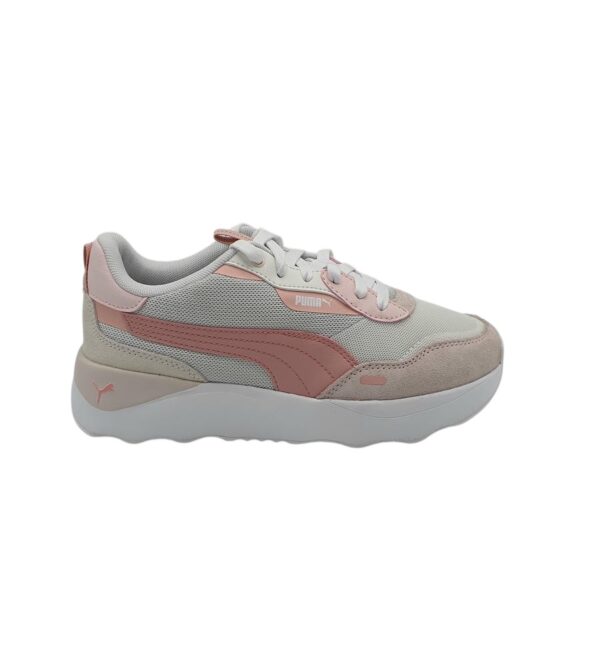 Adidasi dama Puma 40, imitatie de piele, material textil, alb roz - imagine 1