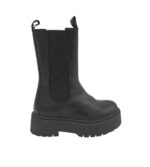 Ghete dama Edited 38 , piele, material textil, negru