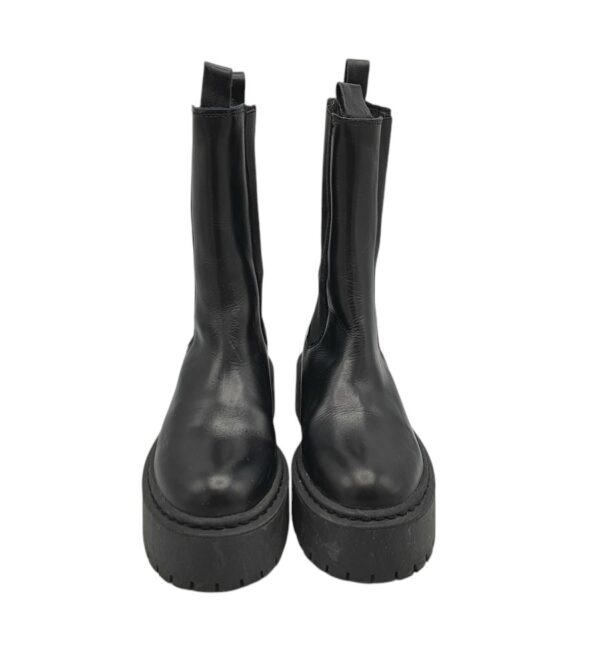 Ghete dama Edited 38 , piele, material textil, negru - imagine 3
