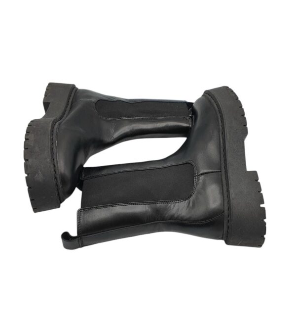 Ghete dama Edited 38 , piele, material textil, negru - imagine 4