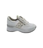 Adidasi dama Rieker , imitatie de piele, alb - imagine 3
