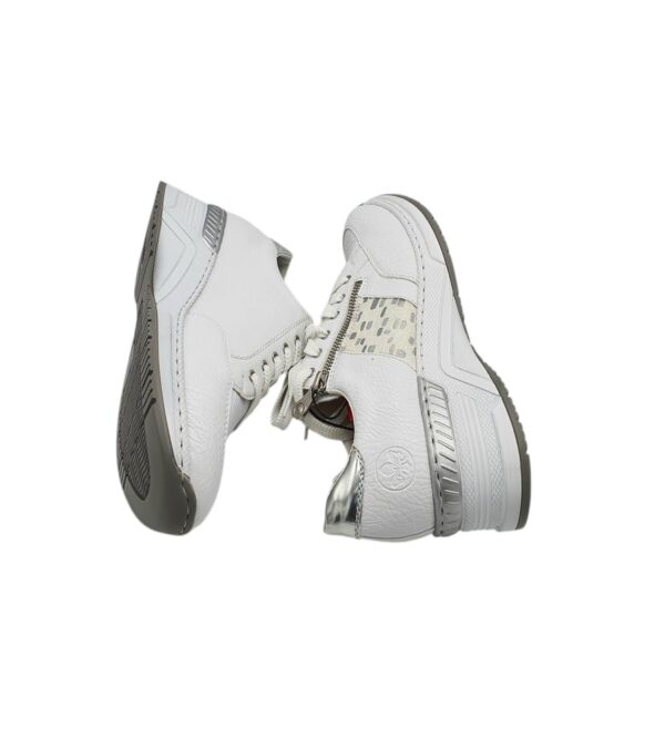 Adidasi dama Rieker , imitatie de piele, alb - imagine 5