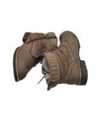 Ghete dama 41, imitatie de piele, material textil, maro, imblanite - imagine 4