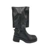 Cizme dama Zara 38, imitatie de piele, negru