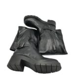 Cizme dama Zara 38, imitatie de piele, negru - imagine 4