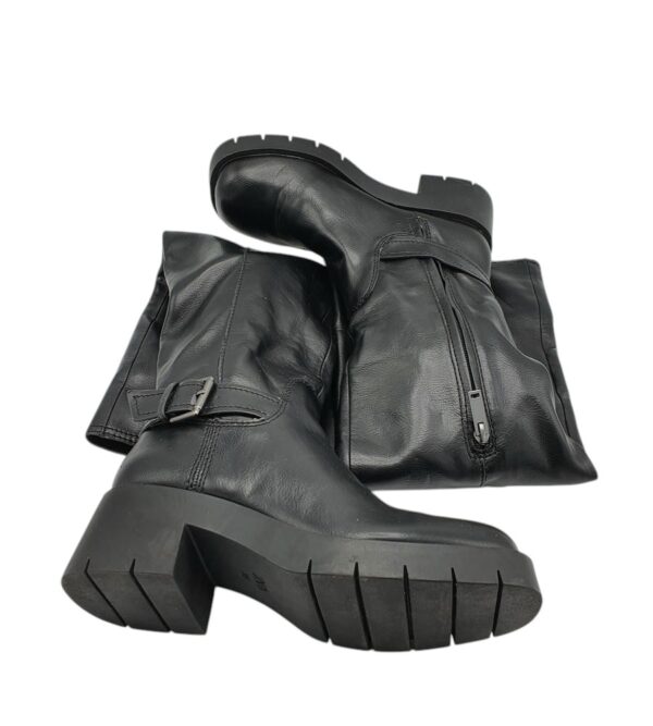 Cizme dama Zara 38, imitatie de piele, negru - imagine 4