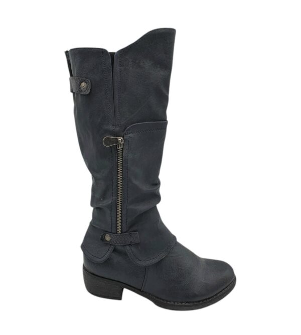 Cizme dama Rieker 38, imitatie de piele, bleumarin - imagine 1