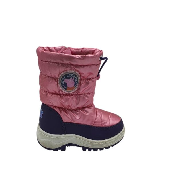 Cizme copii 28, imitatie de piele, material textil, roz, imblanite - imagine 1