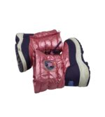 Cizme copii 28, imitatie de piele, material textil, roz, imblanite - imagine 4