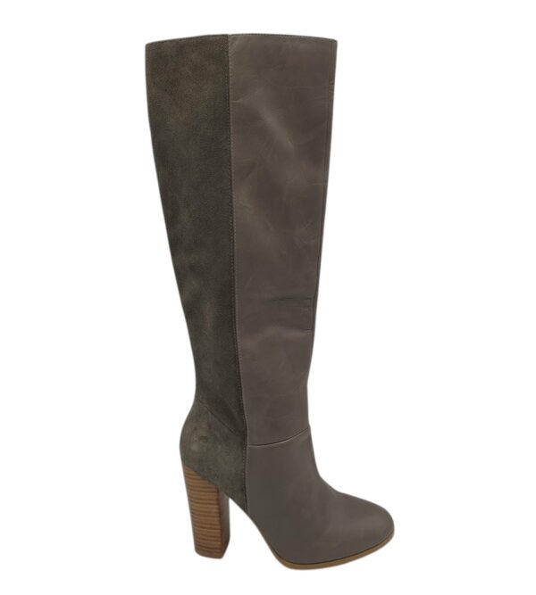 Cizme dama Faith 40, piele, piele intoarsa, gri - imagine 1