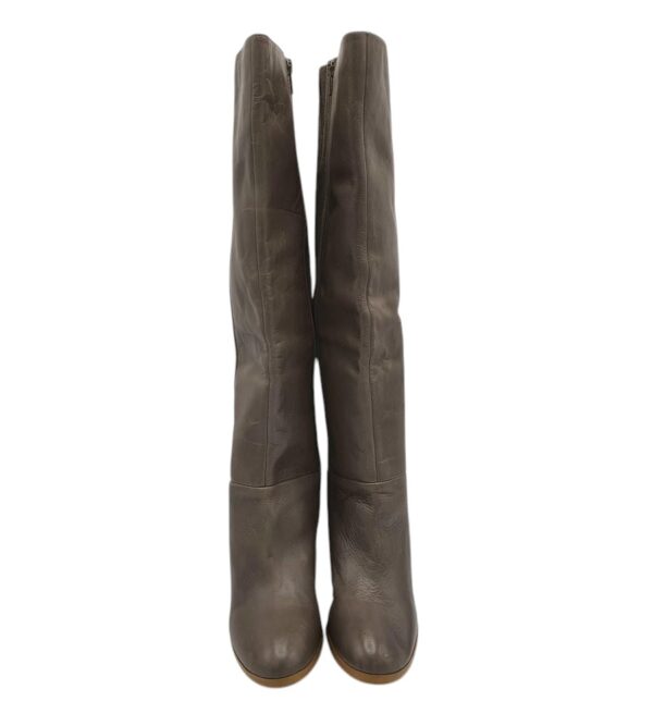 Cizme dama Faith 40, piele, piele intoarsa, gri - imagine 3