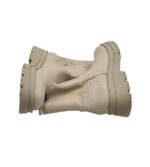 Botine dama Stradivarius 38, imitatie de piele, material textil, crem - imagine 4