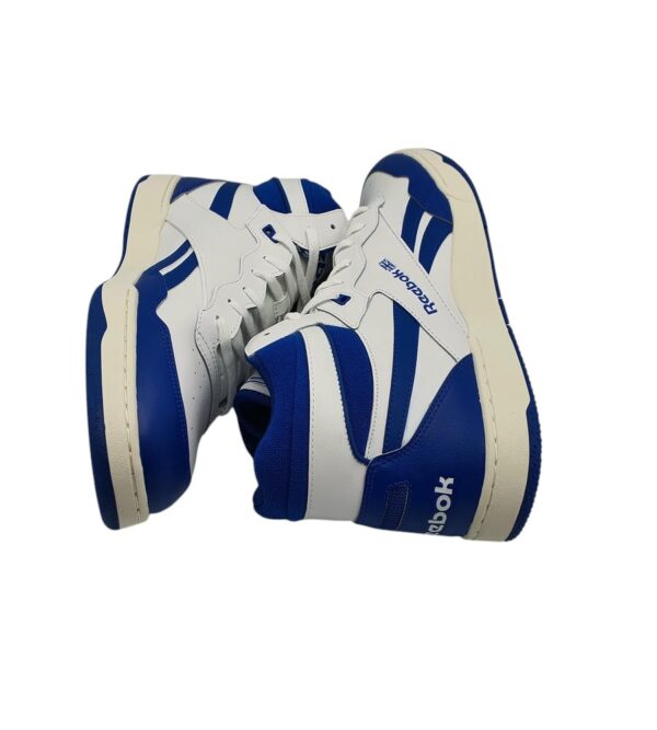 Adidasi barbati Reebok BB, piele, material textil, alb albastru - imagine 4